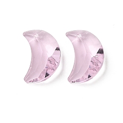 Pink Стеклянные подвески, лунное очарование, граненые, розовые, 20x13.5x7.5 мм, отверстие : 1.6 мм