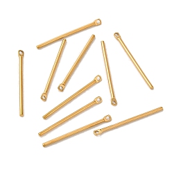 Настоящее золото 18K Ионное покрытие (ip) 304 подвески из нержавеющей стали, бар очарование, реальный 18 k позолоченный, 25x2x1.2 мм, отверстие : 1 мм