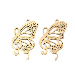 Золотой 201 подвески из нержавеющей стали, бабочка, золотые, 26x18.5x1 мм, отверстие : 1.4 мм