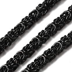 Черный 304 византийские цепи из нержавеющей стали, несварные, вакуумное покрытие pvd, чёрные, 6 мм