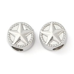 Платина Ccb пластиковые европейские бусины, бусины с большим отверстием, звезда, платина, 9.5x9.5x7.5 мм, отверстие : 4.5~4.5 мм