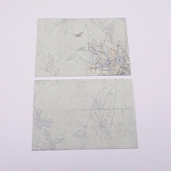Aqua Paper Envelope, Rectangle with Flower Pattern, Aqua, 12.3x17.5x0.06cm, about 10pcs/bag