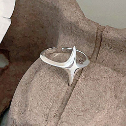 Платина Манжета из латуни в форме звезды с открытыми кольцами, платина, внутренний диаметр: регулируемый