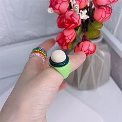 Светло-зеленый Кольца из смолы для женщин, круглые, светло-зеленый, внутренний диаметр: 17 мм