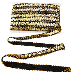 Золотистый 20ярды блестящих полиэстеровых пайеток, эластичные бусины, блестки бисер, Аксессуары для орнаментов, с картой дисплея 1pc картона, золотые, 20x2 мм