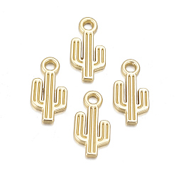 Матовый Золотой Цвет Подвески из сплава , матовый стиль, кактус, без кадмия, без никеля и без свинца, матовый золотой цвет, 15x8x1.5 мм, отверстие : 2 мм