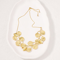 Золотой Модные ожерелья-слайдеры из цинкового сплава в форме листа для женщин, золотые, 22.83 дюйм (58 см)