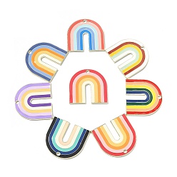 (52) Непрозрачная лаванда 14 шт 7 цвета сплава эмалевые подвески, радужное очарование, золотой свет, разноцветные, 26x27x1.5 мм, отверстие : 2 мм, 2 шт / цвет