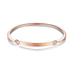 Oro Rosa Brazalete de bronce, con siempre amor, oro rosa, 2-3/8 pulgada x 1-7/8 pulgada (60x48 mm)