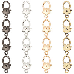 (52) Непрозрачная лаванда 16 шт 4 цвета застежки-клешни из цинкового сплава, цветка сливы, разноцветные, 36.5x18x7 мм, отверстие : 3.5 мм, 4 шт / цвет