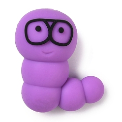 Темная Орхидея Фокусные бусины из пищевого силикона гусеница, изготовление ожерелий diy, темные орхидеи, 30x28x18.5 мм, отверстие : 2.5 мм