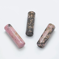 Rhodonite Natural Rhodonite Beads, Undrilled/No Hole Beads, Column, 35x11mm