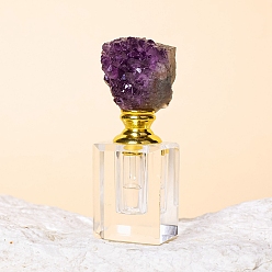 Amethyst Amethyst-Rollerball-Flaschen, Nachfüllbare Flasche mit ätherischem Öl, 2.8x8~9 cm, Kapazität: 3 ml (0.10 fl. oz)