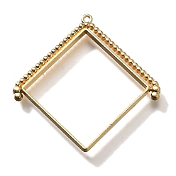 Light Gold Подвесные подвески из сплава, для diy уф смолы, эпоксидная смола, без кадмия, без никеля и без свинца, ромб, золотой свет, 42.5x43x3.5 мм, отверстие : 1.4 мм