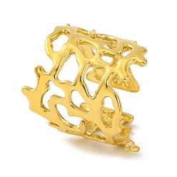 Настоящее золото 18K Ионное покрытие (IP) 304 браслеты-манжеты из нержавеющей стали для женщин, полый, реальный 18 k позолоченный, 7/8 дюйм (2.2 см), внутренний диаметр: 3/4 дюйм (1.8 см)