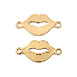 Золотой 304 подвески для соединителей из нержавеющей стали, губа, ионное покрытие (ip), золотые, 9.5x19.5x1 мм, отверстие : 1.6 мм