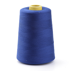 Medium Blue Polyester Sewing Thread Cords, For Cloth or DIY Craft, Medium Blue, 0.1mm, about 7000yards/roll