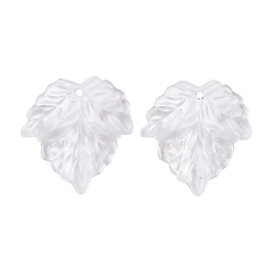 Прозрачный Прозрачные акриловые подвески, лист, прозрачные, 25x23.5x5 мм, отверстие : 1.4 мм, Около 1000 шт / 500 г