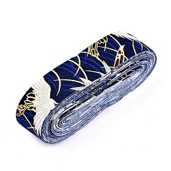 Прусский Синий Японское кимоно с цветочной хлопковой лентой, одного печататься, для бант для волос своими руками, головной убор, отделка ручной работы, берлинская лазурь, 1-1/8 дюйм (30 мм), о 10yards / рулон (9.14 м / рулон)