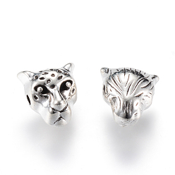 Античное Серебро Сплавочные овальные бусины тибетского стиля , леопард, без кадмия и без свинца, античное серебро, 10x9x7 мм, Отверстие : 1.5 мм , около 540 шт / 1000 г