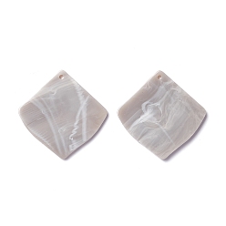 Dark Gray Opaque Acrylic Pendants, Rhombus, Dark Gray, 35.5x35x2.5mm, Hole: 2mm