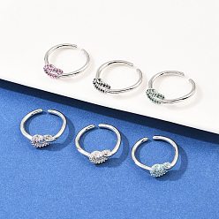 (52) Непрозрачная лаванда Латунные микро проложить пальцев кольца кубического циркония, узел, стойки покрытие, долговечный, без кадмия и без свинца, платина, разноцветные, внутренний диаметр: 18 мм