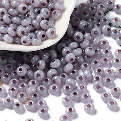 чертополох Имитация нефрита 3/0 стеклянные бусины, блеск, окрашенные, круглые, чертополох, 5.5x3.5 мм, отверстие : 1.5 мм