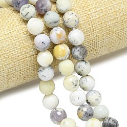 Белый Опал Натуральный белый опал африканские бусы пряди, граненый (128 граней), круглые, 10~10.5 мм, отверстие : 1~1.4 мм, около 35~38 шт / нитка, 14.29~15.28'' (36.3~38.8 см)