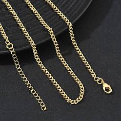 Golden 2.5MM Brass Curb Chain Necklaces for Women, Long-Lasting Plated, Golden, 16.14 inch(41cm)