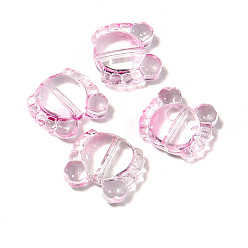 Pearl Pink Transparent Glass Beads, Crab Animal, Pearl Pink, 14x13mm, Hole: 1.3mm, 50Pcs/bag