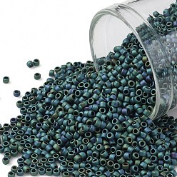 (706) Matte Color Iris Teal Круглые бусины toho, японский бисер, (706) матовый цвет ирис бирюзовый, 15/0, 1.5 мм, отверстие : 0.7 мм, Около 3000 шт / 10 г