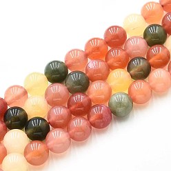 (52) Непрозрачная лаванда Природного кварца нитей бисера, окрашенные, круглые, имитации агата, разноцветные, 8~8.5 мм, отверстие : 0.9~1 мм, около 45~47 шт / нитка, 14.96~15.35 дюйм (38~39 см)