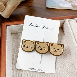 Trigo Pinza de pelo de cocodrilo de gatos de dibujos animados acrílicos, trigo, 67x20 mm