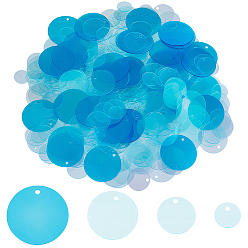 Темно-Голубой 50g 4 стили украшения аксессуары ПВХ пайетки/блестки подвески, плоско-круглые, глубокое синее небо, 8~19.5x0.2~0.3 мм, 12.5 g / style