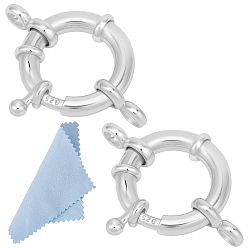 Серебро 925 большие пружинные застежки из стерлингового серебра, с двухсторонней замшевой тканью для полировки серебра, серебряные, 15 мм