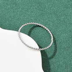 Нержавеющая Сталь Цвет 304 кольца для пальцев из нержавеющей стали для женщин, Скрученное кольцо, цвет нержавеющей стали, 1 мм, размер США 6 3/4 (17.1 мм)