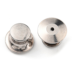 Нержавеющая Сталь Цвет Не тускнеет 303 значок из нержавеющей стали на лацкане, клатчи-бабочки, фурнитура для броши, колонка, цвет нержавеющей стали, 7x10 мм, отверстие : 1.2 мм