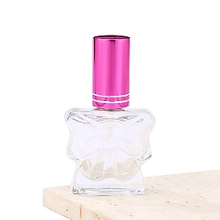 Фуксиновый 15мл стеклянные флаконы-распылители с эффектом бабочки, распылитель мелкого тумана, многоразовая бутылка, красно-фиолетовые, 4.1x3x6.9 см, емкость: 15 мл (0.51 жидких унций)