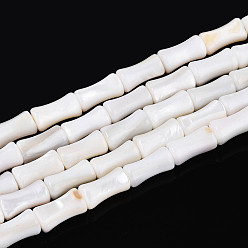 Морская Ракушка Естественных пресноводных оболочки бисер нитей, бамбук, цвет морской раковины, 9.5~10x4.5~5.5 мм, отверстие : 0.6 мм, около 38 шт / нитка, 14.76 дюйм (37.5 см)