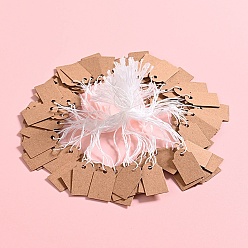 Светло-коричневый Бумажные этикетки, 100бумажная этикетка, бумажные карты дисплей, прямоугольные, загар, 2.5x1.5 см