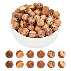 Пейзажный Джаспер Природных драгоценных камней бисер нитей, картина яшма, круглые, 8 мм, 2 пряди / коробка