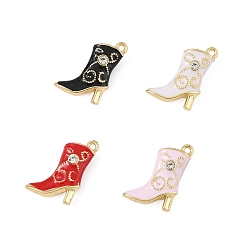 (52) Непрозрачная лаванда Подвески из сплава и страза, Эмаль стиле, обуви, разноцветные, 23x16x7.5 мм, отверстие : 1.5 мм