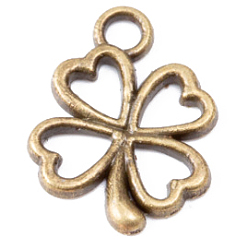Bronze Antique Pendentifs en alliage, trèfle, bronze antique, 17x13x1.5mm