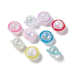 (52) Непрозрачная лаванда УФ-покрытие радужными переливающимися акриловыми бусинами, планета, разноцветные, 22.5x15 мм, отверстие : 3.5 мм