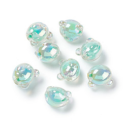 Средний Бирюзовый УФ-покрытие радужными переливающимися акриловыми бусинами, два тона, медведь, средне бирюзовый, 16x18x16 мм, отверстие : 3.5 мм