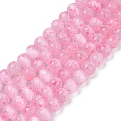 Perle rosa Natürliche Selenitperlenstränge, gefärbt, Runde, Perle rosa, 8 mm, Bohrung: 1 mm, ca. 47 Stk. / Strang, 15.51'' (39.4 cm)