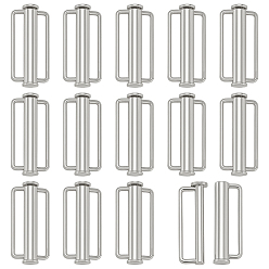 Платина 14шт. пряжки из сплава для купальников, прямоугольные, платина, 31x15.5x6 мм