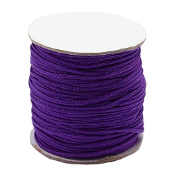 Средний Фиолетовый Нейлоновая нить, нейлон ювелирные изделия шнур для браслетов, делая, круглые, средне фиолетовый, 1 мм диаметром, 225 ярдов / рулон