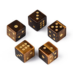Тигровый глаз Натуральный тигровый глаз, резной куб, игральные кости, для настольных игр, 15~16.5x15~16.5x15~16.5 мм