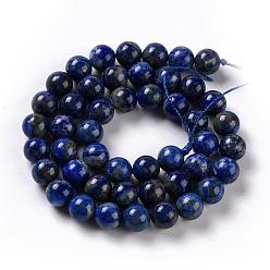 Lapis Lazuli Natural Lapis Lazuli Beads Strands, Grade A-, Round, 8mm, Hole: 1mm, about 48pcs/strand, 16 inch